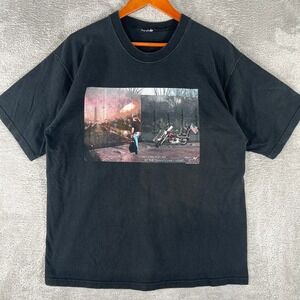 Vintage Bill Gunzelman Shirt Mens Large Black Vietnam Memorial Wall 90s